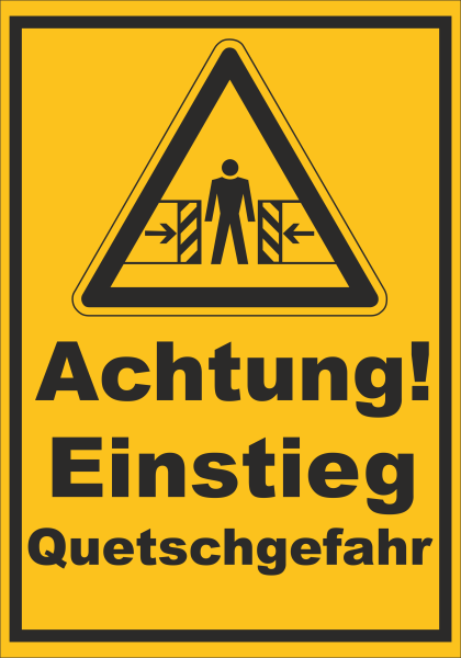 Hinweis-Aufkleber " Quetschgefahr "